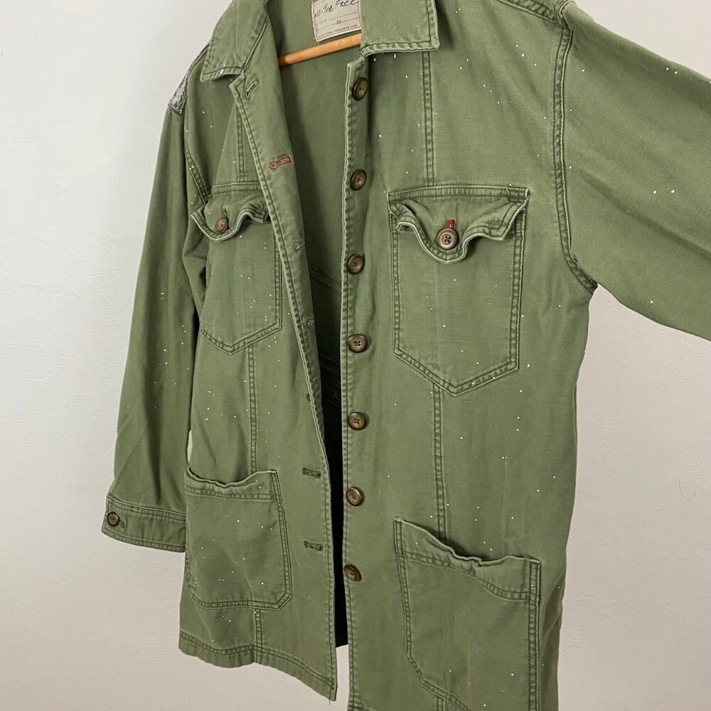 We The Free - Free People Spruce Military Shirt Jacket - Moss - Size XS - Picture 8 of 12